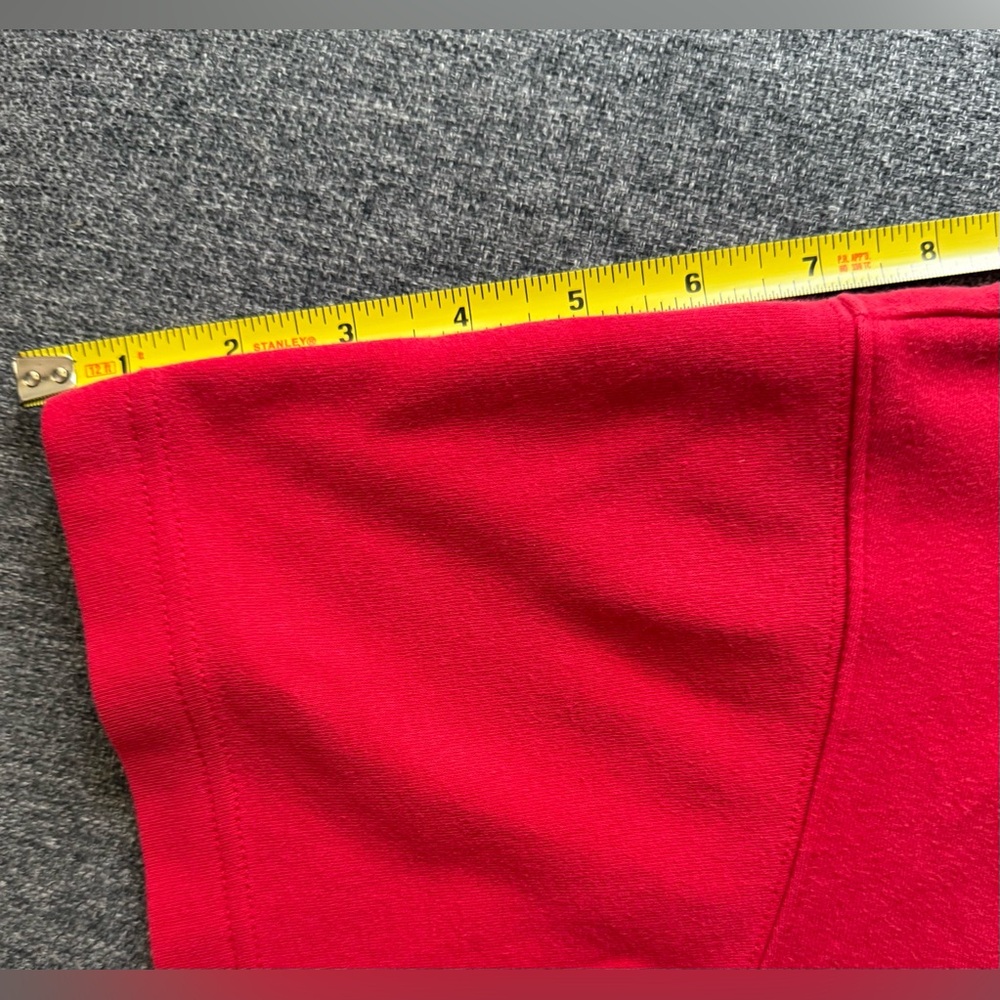 Bechamel Womens Cotton T-Shirt Red Short Sleeve Dog Embroidered Sz Petite Large - Picture 11 of 13